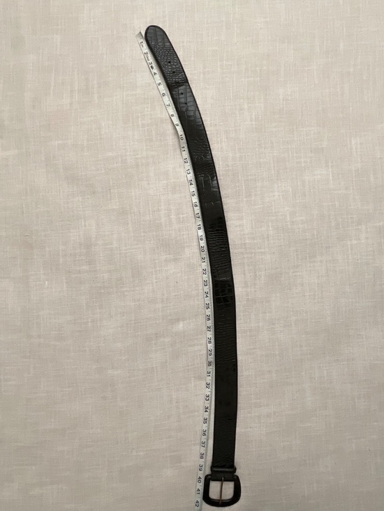 Vintage Lauren Ralph Lauren Wide Black Croc-Embossed Italian Leather Belt Size L main image 8